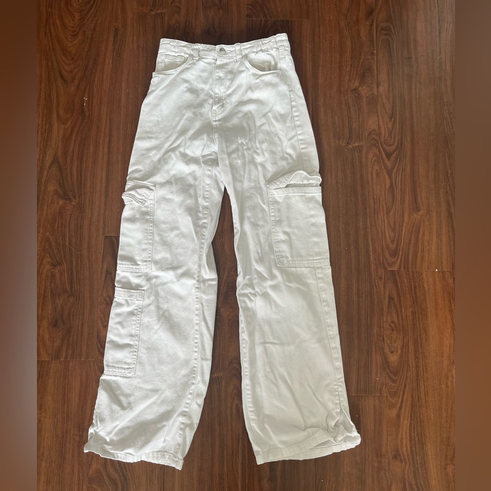 White cargo pants